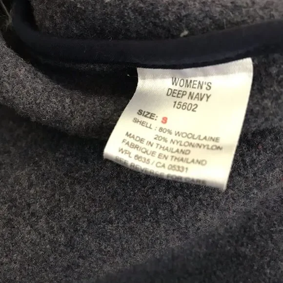 Woolrich Jacket Women's‎ Medium Wool Parka Long Coat Deep Navy Blue Horn Toggles - Picture 5 of 11